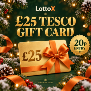 £25 Tesco gift card Christmas prize illustration — 20p entry